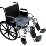 Silla de Ruedas con Brazos y Elevapiernas Desmontables Extra-Ancha de 24"
