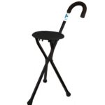 Bastón Tripie con Asiento Negro CIMMO