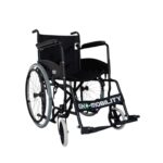 Silla de Ruedas 18" Negra de Acero Esmaltado Desmontable